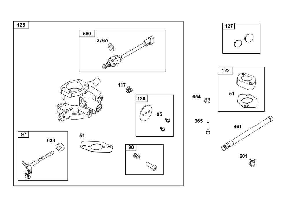 Carburetor And Fuel Supply Group Diagram and Parts List for 389575-0003-E1 200000 - 399999 Briggs and Stratton Engine